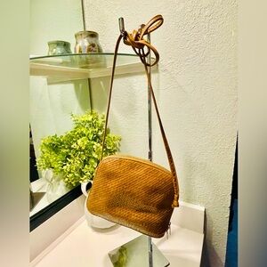 Cem Taupe Woven Leather Crossbody Bag